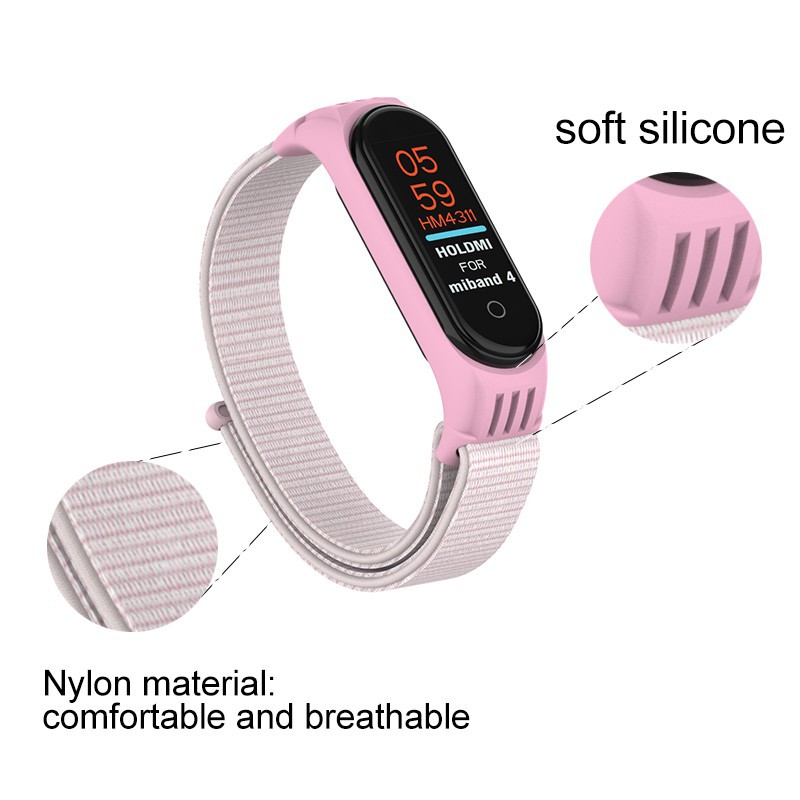 Dây đeo sợi nylon phong cách thể thao dành cho Xiaomi Mi Band 3 / 4 / 5