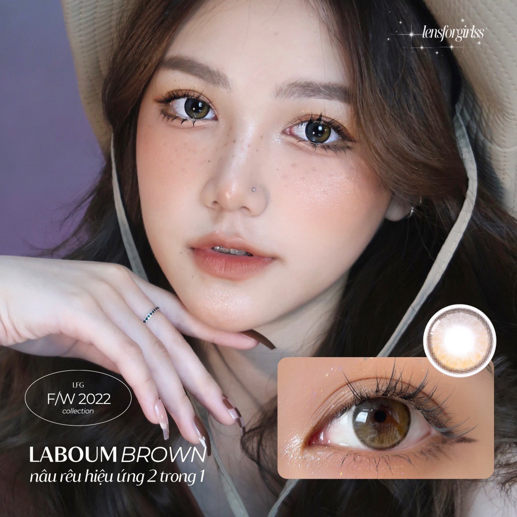 Kính áp tròng LABOUM BROWN hiệu ứng filter bóng mắt chính hãng OLENS | Hsd 3-6 tháng | Lens cận