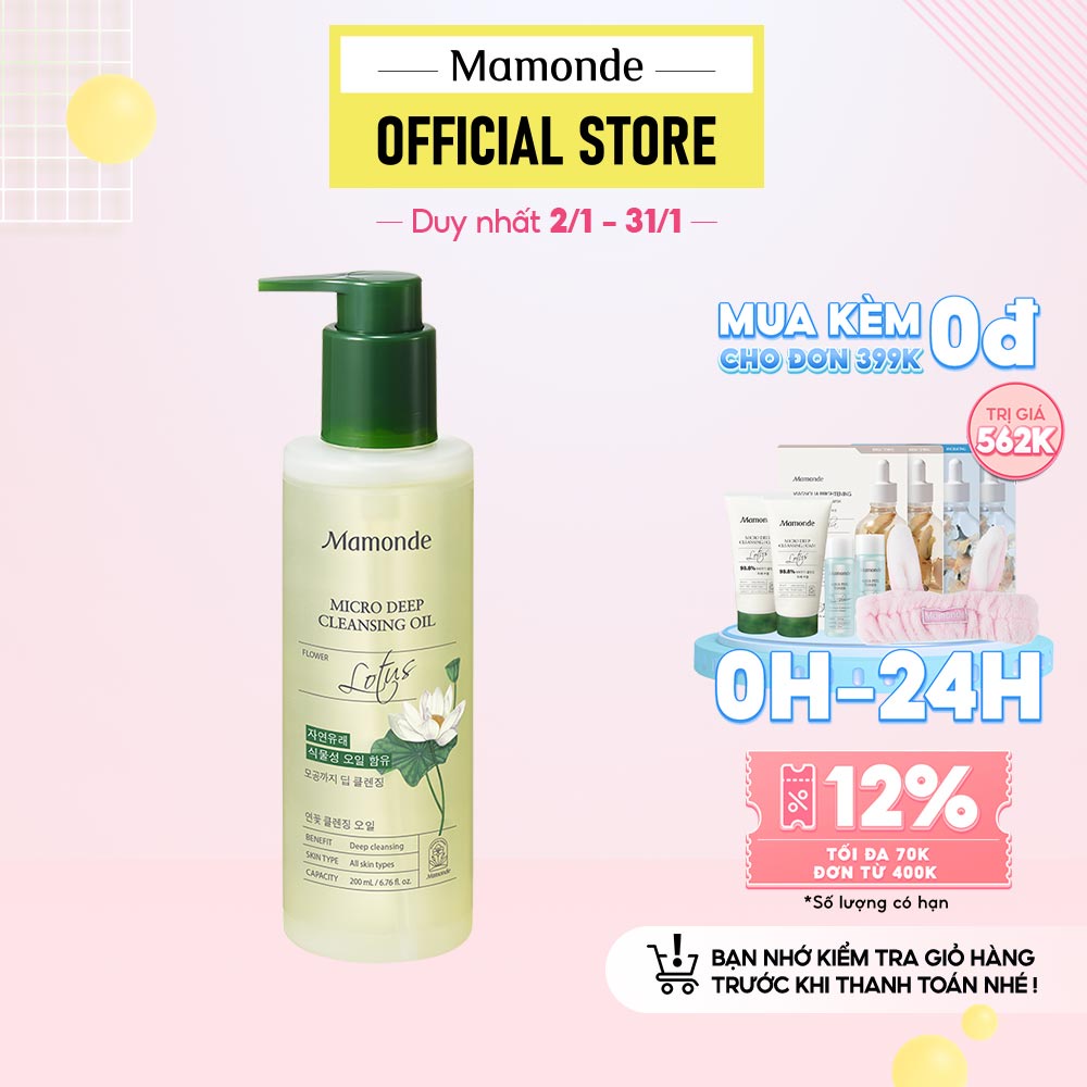 Dầu tẩy trang làm sạch sâu lỗ chân lông Mamonde Micro Deep Cleansing Oil 200ml