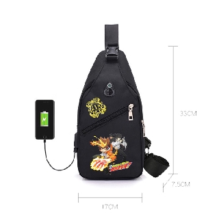 Túi đeo chéo Katekyo Hitman Reborn, có cổng usb bên ngoài và khe tai luồn tai nghe