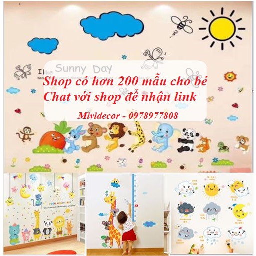 [TH 20 MẪU] Decal dán tường Động vật -L1