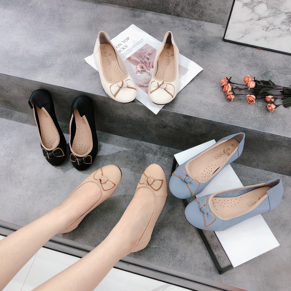 Min's Shoes - Giày Bệt Nơ Da Thật B353 | BigBuy360 - bigbuy360.vn