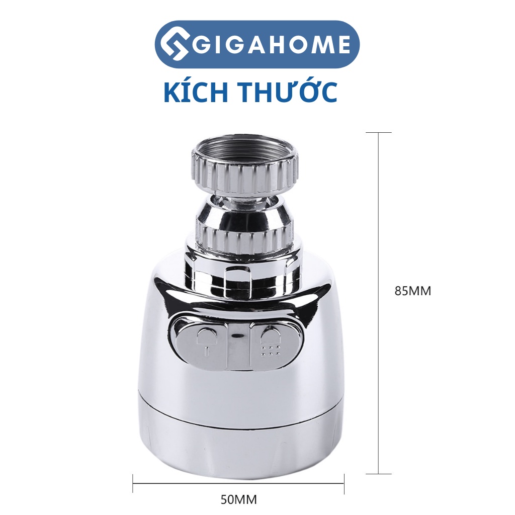 Đầu Vòi Lọc Nước Tăng Áp Điều Hướng 360 Độ GIGAHOME 2 Chế Độ Chảy 1074