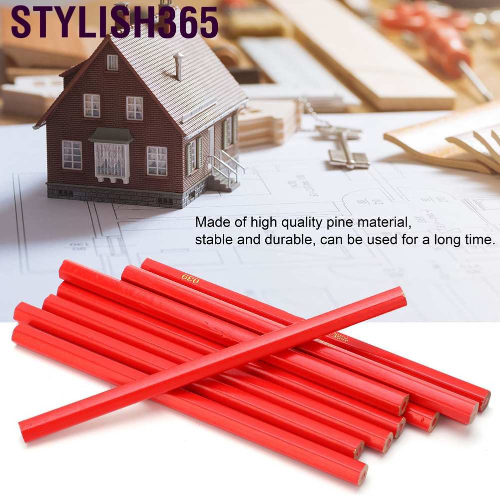 Set 10 Bút Chì Đánh Dấu Màu Đỏ Phong Cách365