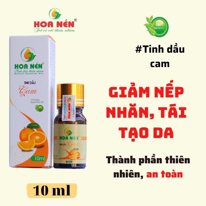 Tinh dầu Cam nguyên chất 10ml - Hoa Nén - Hương thơm ngọt, kh.ử mùi, giảm ẩm mốc, đuổi muỗi