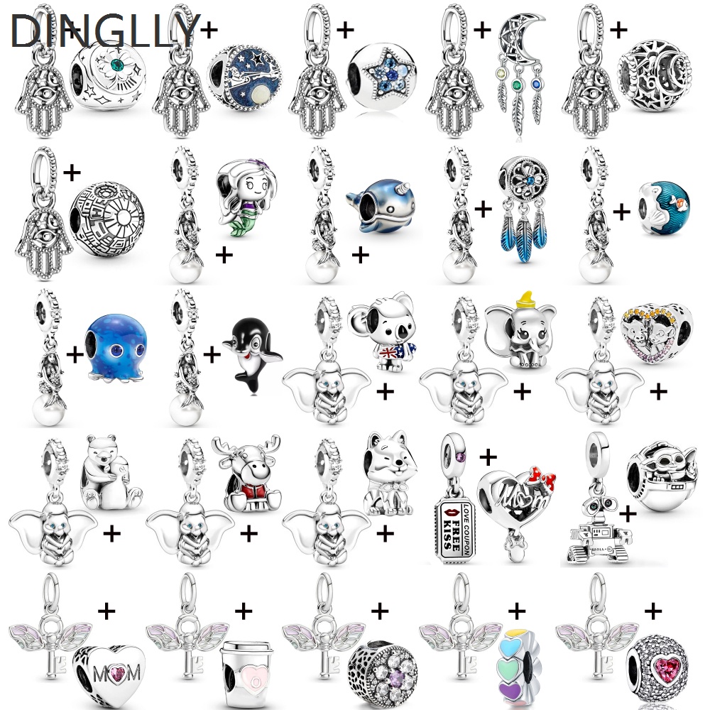 Bộ 2 Mặt Dây Chuyền Hình Cá Voi / Bạch Tuộc / Voi / Bàn Tay Độc Đáo DIY