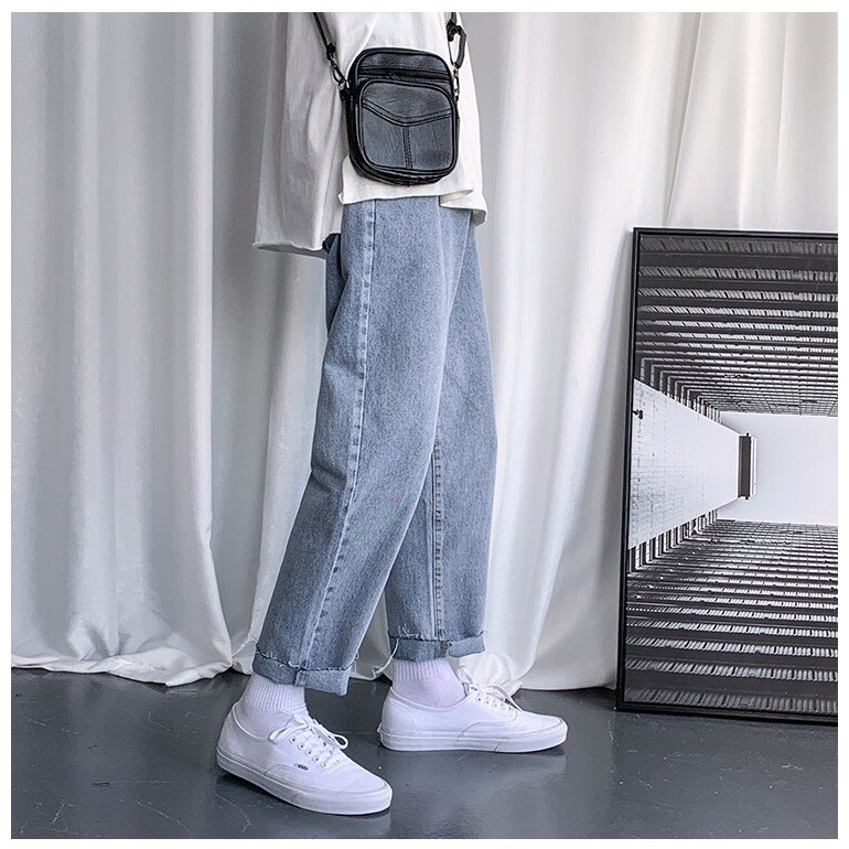 Quầnn jean nam Baggy rách gấu R-01 Style hàn quốc 2021 Benz.studio