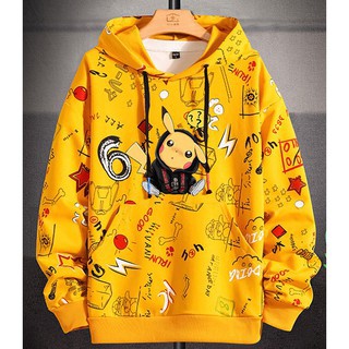 Áo hoodie pikachu siêu đẹp, chất nỉ bông dày, in tràn cho nam nữ