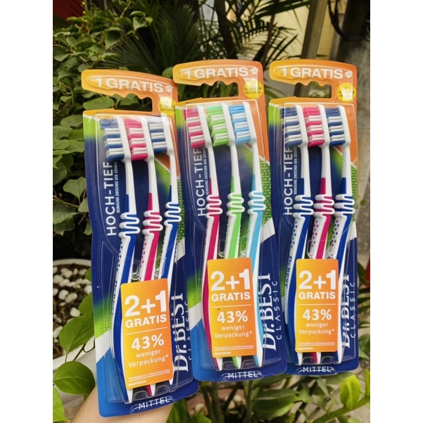 Bàn chải Dr. Best sét 3 cái mẫu mới
