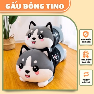 Gấu Bông Mèo TINO Cute Giá Rẻ Gấu Bông Husky Gối Ôm Ngủ Cho Người Lớn Size Khổng Lồ