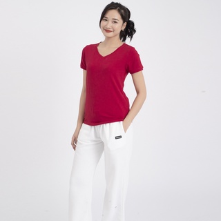 Áo thun nữ cổ tim - Đỏ đô
