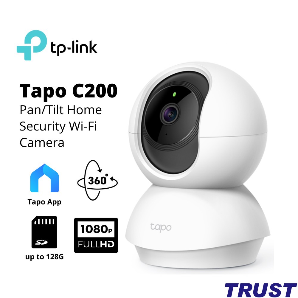 Camera Wi-Fi TP-Link -Tapo C200- sắc nét 1080P 2MP ngày đêm âm thanh 2 chiều hỗ trợ thẻ nhớ lên đến 128GB - BH 24TH