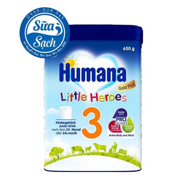 Sữa Humana Gold 3 800gr (Mẫu mới 650gr - trên 24 tháng) Date mới