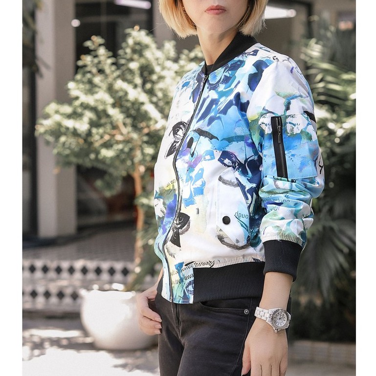 Áo khoác bomber khóa kéo tay thời trang chính hãng TK FASHION K102