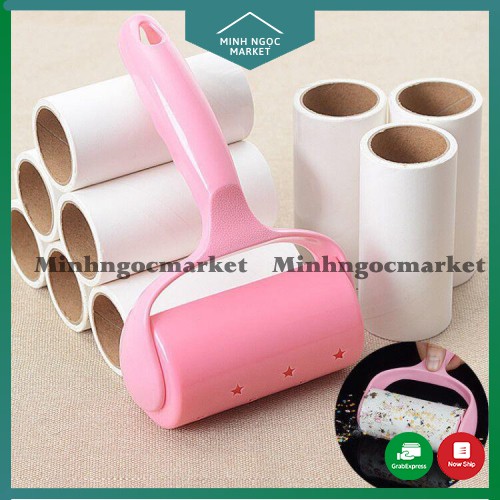 Cây lăn bụi tặng kèm cuộn giấy lăn làm sạch quần áo, ga giường, sofa, lông chó mèo