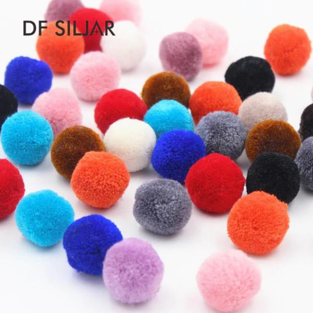 Pompom 100 Quả Nhiều Kích Thước - tặng kẹp gắp