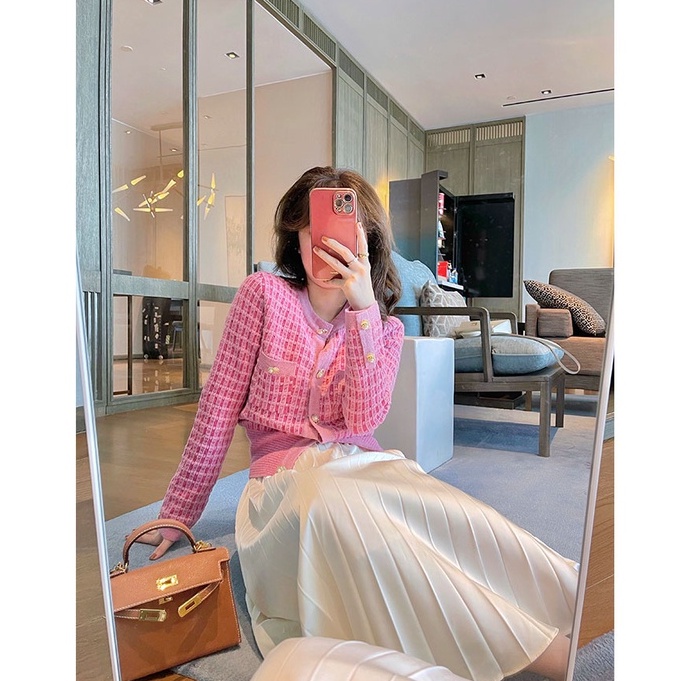  Áo Cardigan Dệt Kim Tay Dài Màu Hồng Thời Trang Cho Nữ | BigBuy360 - bigbuy360.vn