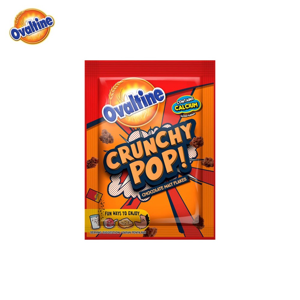 Cacao giòn rắc Ovaltine Crunchy Pop Hộp 15 gói x 8g