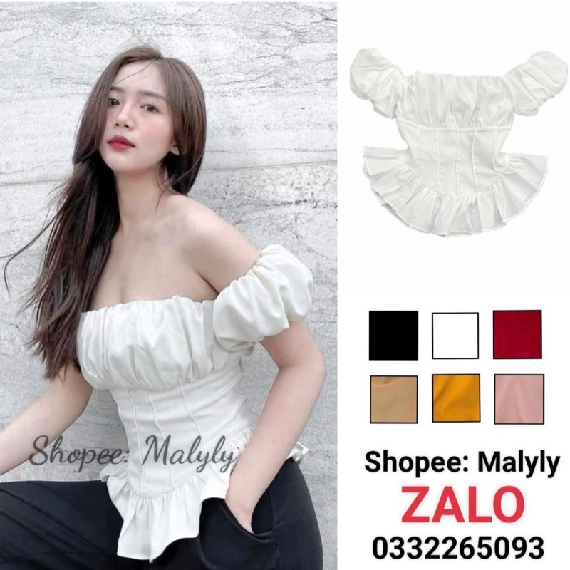 ÁO TRỄ VAI CÚP NGỰC TAY LỠ