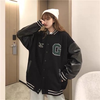 ÁO BOMBER chữ G Unisex nam nữ K01 (kèm ảnh thật)