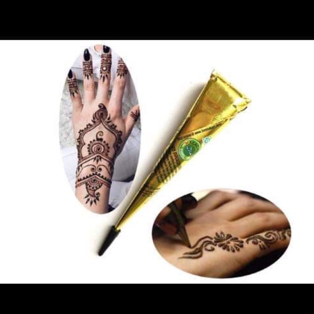 1 cây bút vẽ Henna đen Black Henna India