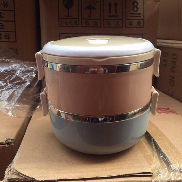 HỘP ĐỰNG CƠM - HỘP ĐỰNG CƠM GIỮ NHIỆT 2 TẦNG GIỮ NHIỆT I CAMEN RUỘT INOX 2 TẦNG, CÀ MEN 2 NGĂN