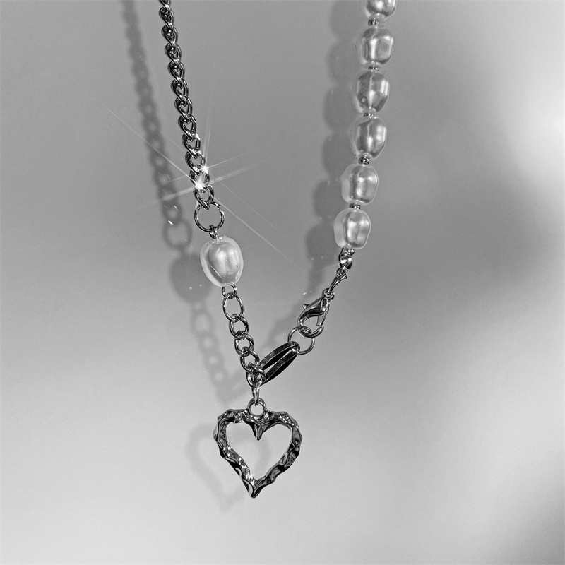 iF YOU Vòng cổ   mạ bạc mặt bướm/ trái tim phong cách Hàn Quốc thời trang cho nữ