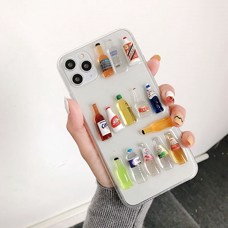 Ốp điện thoại trang trí hình đồ uống 3D nhiều mẫu mã cho iPhone 11 Pro MAX i7 i8 plus XR XS MAX | BigBuy360 - bigbuy360.vn