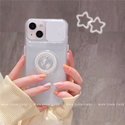 Ốp for Iphone 14 Pro Max điện thoại TPU bảo vệ camera kèm móc xỏ ngón cho for Iphone 12 11 Pro Max X Xs Xr 7 Plus 8 Plus Trượt rõ ràng Bảo vệ ống kính máy ảnh Chống va đập Nắp lưng TPU mềm chống va đập