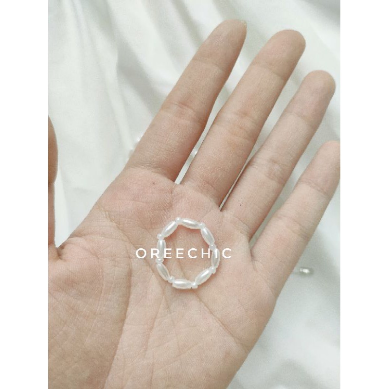 Combo nhẫn + vòng cổ màu trắng