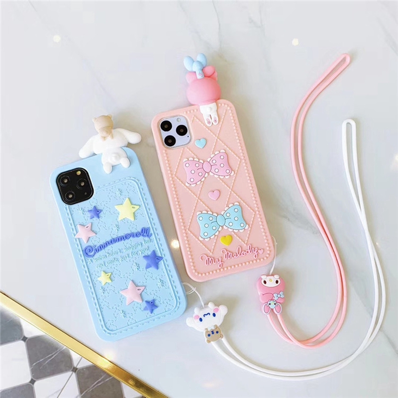Ready Stock! Cute 3D Rabbit Candy Stars  Soft  TPU Case for IPhone 6 6S 7 8 Plus XS Max XR 11 Pro Max