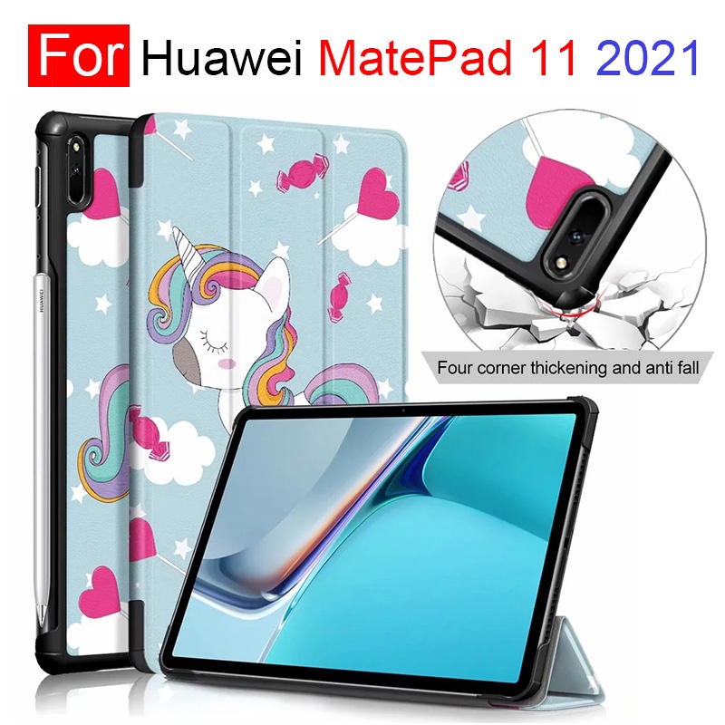 Bao Da Pu Máy Tính Bảng Nắp Gập Điều Chỉnh Được Kèm Giá Đỡ Cho Huawei Matepad 11 2021 11inch Ốp