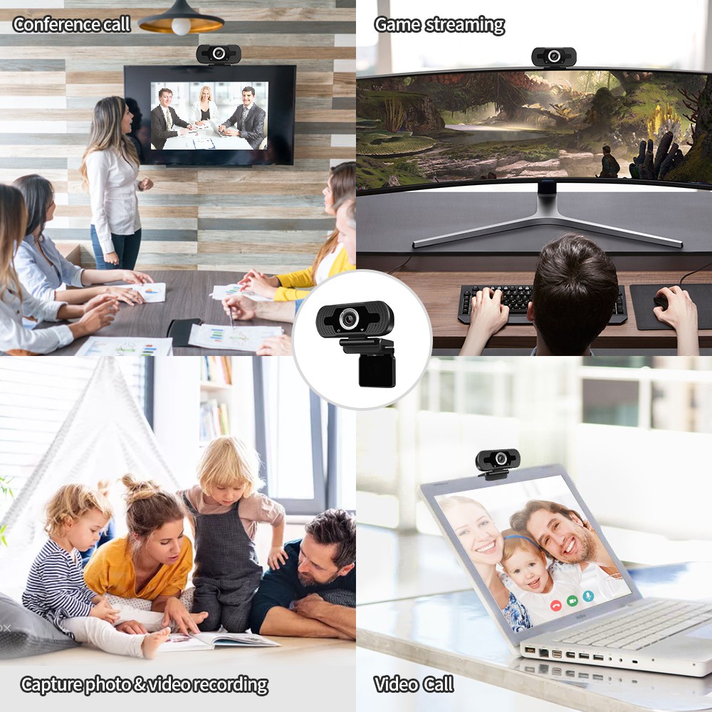 Webcam LOOSAFE 1080P USB HD Camera có Mic cho Máy tính để bàn Máy tính xách tay