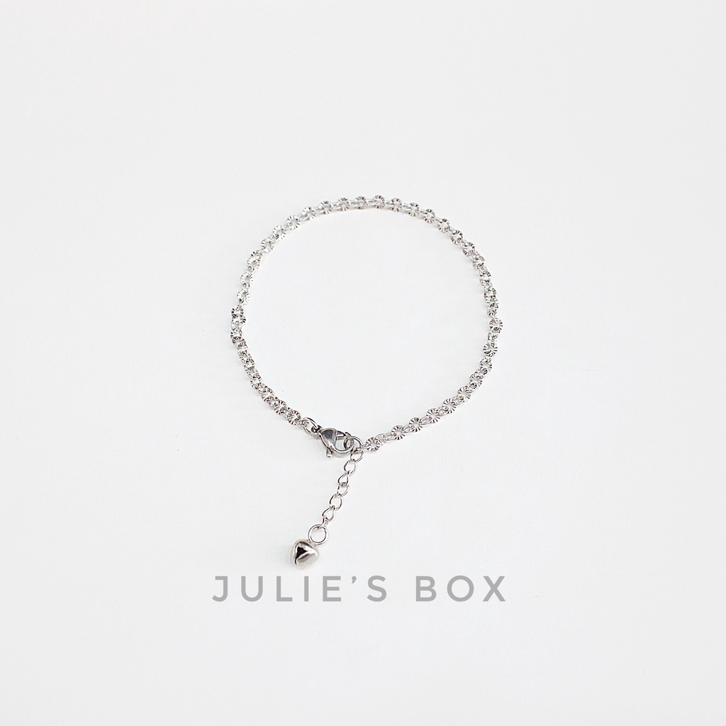 Vòng Tay Titan Unisex Xích Nhuyễn Nhỏ Basic Không Đen Không Hoen Gỉ Không Phai Màu Không Ngứa Bền julies box 66 bracelet