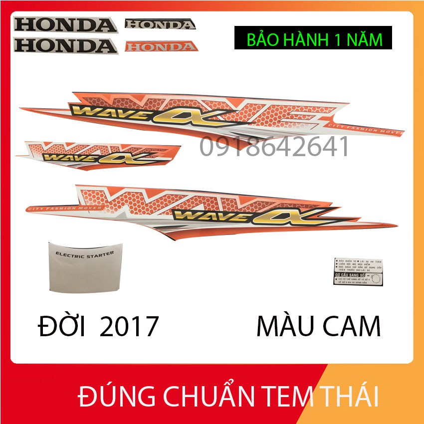 [CHUẨN TEM THÁI] BỘ TEM 3 LỚP HÀNG XỊN CHO WAVE ANPHA ĐỜI 2017 - MÀU XANH DƯƠNG