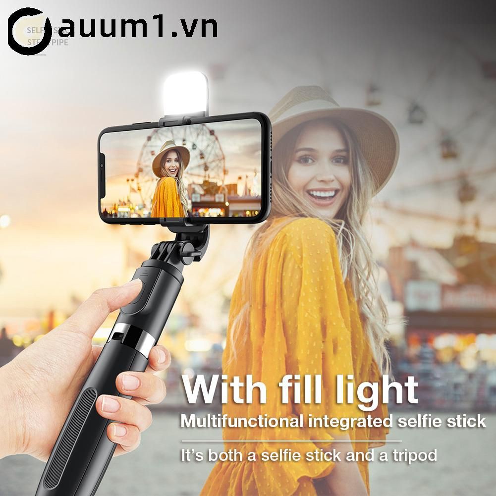 Gậy Chụp Ảnh Selfie L02S Kết Nối Bluetooth Với Đèn Flash (Auum1)