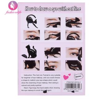 Pro 2pcs/Set Cat Eyeliner Stencil Makeup Eyebrow Models Stamp Template Card