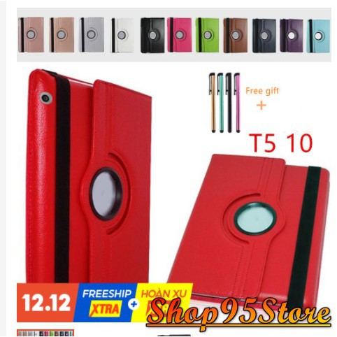 [Tặng bút cảm ứng] Bao Da Xoay 360 Độ Cho Huawei Mediapad T5 10 Ags2-W09 / L09 / L03 / 10.1inch