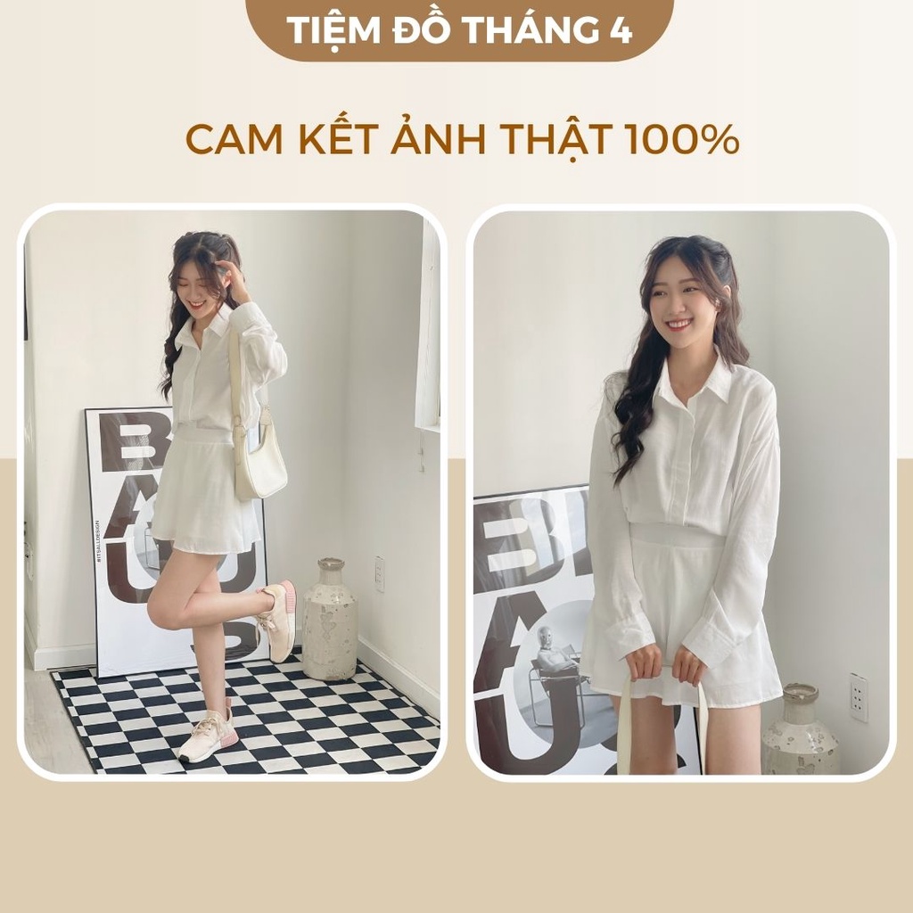 Set Nữ Đi Chơi Vải Xô Xước Không Nhăn Form Rộng TIỆM ĐỒ THÁNG 4 CASIE SET