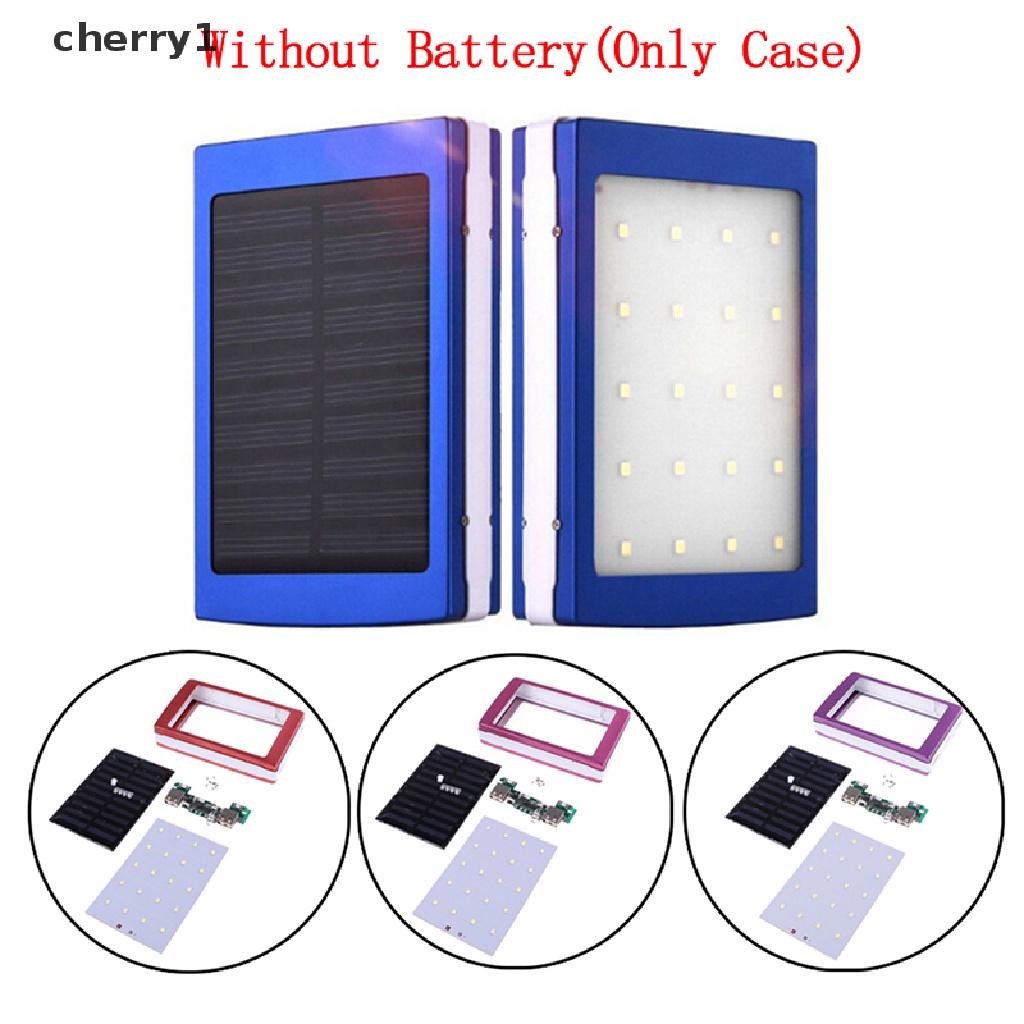 1Pc 18650 Solar LED power bank charger case usb empty box case no battery [new]
