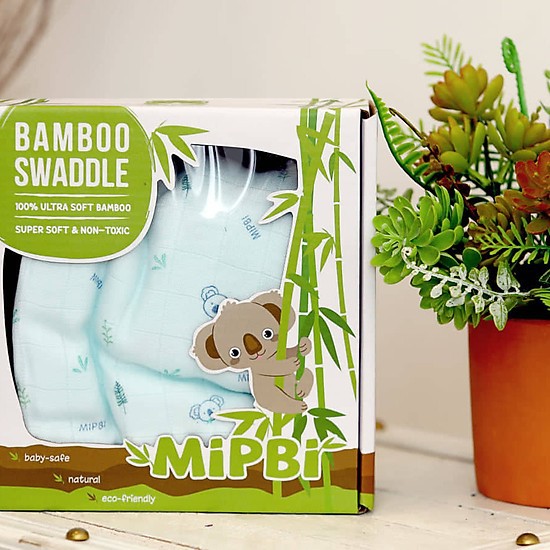 Khăn tắm đa năng cao cấp Mipbi 100% sợi tre 3 lớp an toàn mềm dịu cho bé
