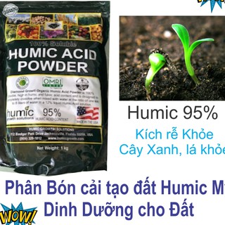 Phân Humic Nhập khẩu Mỹ Đậm đặc Cải tạo đất, Tốt rễ, Khỏe cây  gói 1kg dạng viên mẫu mới
