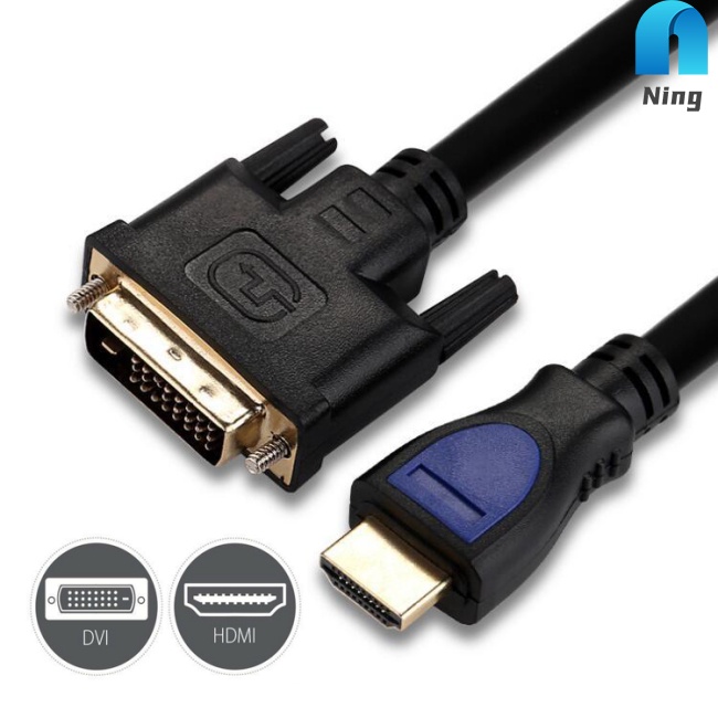 Ning 1.5m Hdmi-compatible Male To Dvi D 24+1 Male Adapter Cable Bi-directional Transmission