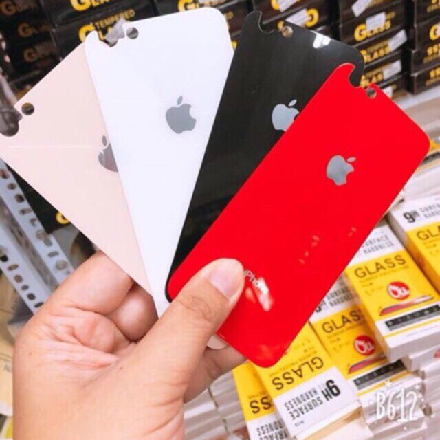 [ NHIỀU MẦU] Kính Cường Lực Mặt Sau Lưng Màu dành cho iPhone 6 -> X