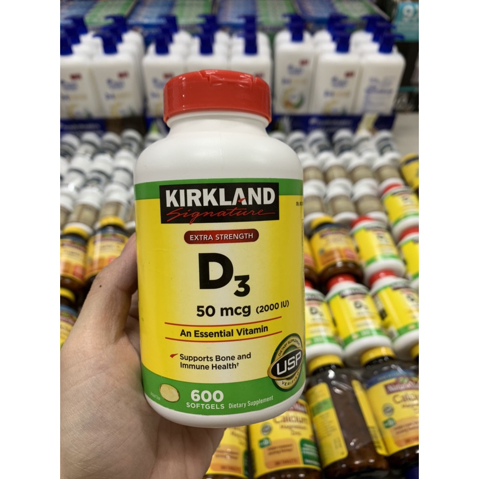 😍💥 Viên uống VITAMIN D3 KIRKLAND EXTRA STRENGTH D3 50mcg 💊( 600 viên )  _ NHẬP MỸ 🗽✈️