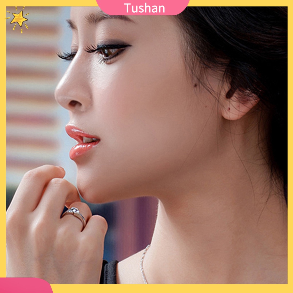 Nhẫn mạ bạc 925 đính đá sang trọng cho nữ