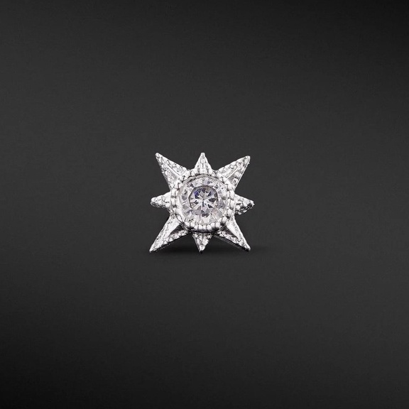 Khuyên tai bạc nam, nữ HeliSilver Lodestar 5mm Helios Original S925 KTB291