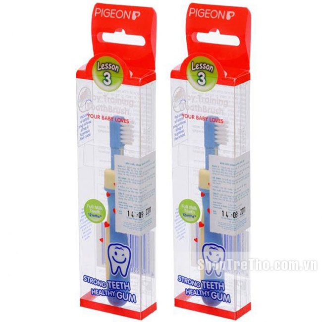 Bàn chải đánh răng cho bé Pigeon bước 3 (12 tháng+) chất liệu cao cấp an toàn cho bé - ban chai danh rang tre em