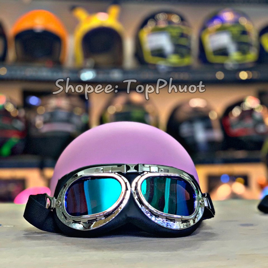 Kính Phi Công Chống Nắng Chống Bụi Đi phượt Gắn Mũ Bảo Hiểm