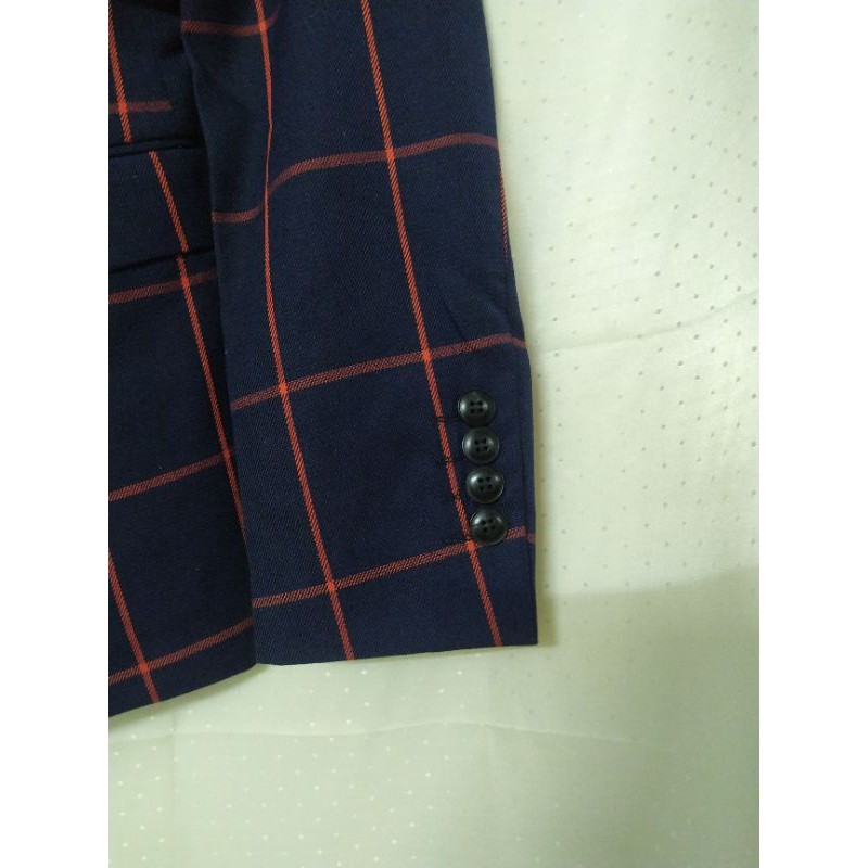 Áo vest nam caro xanh size S M thu đông hàng order Taobao